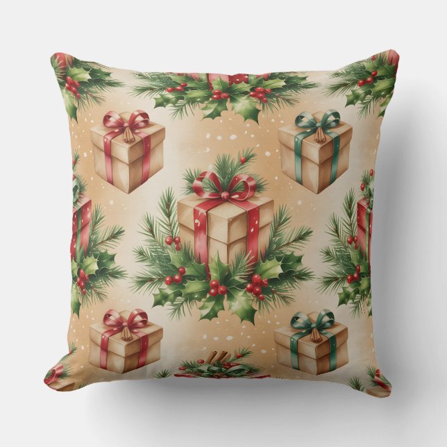 Cojín Decorativo Elegante Navidades botánicos de invierno Pillow (Anverso)
