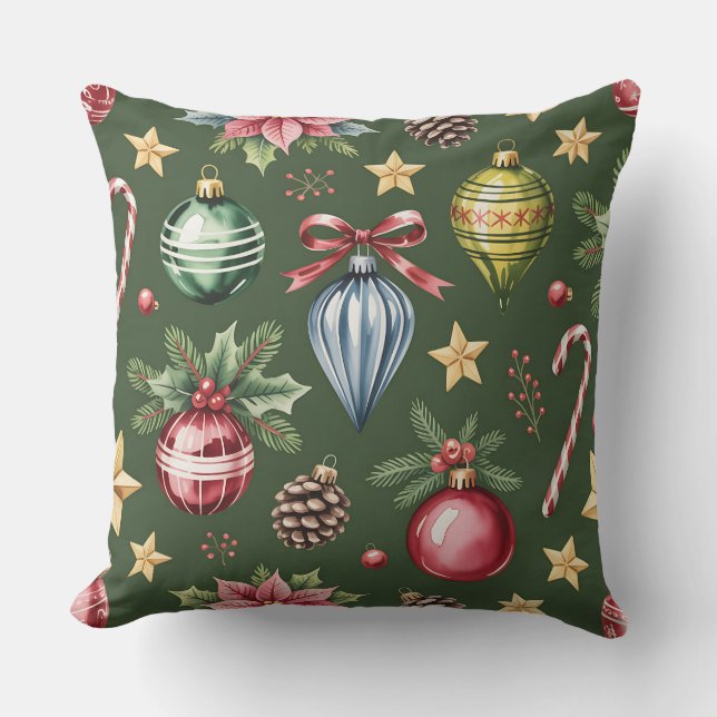 Cojín Decorativo Elegante Navidades botánicos de invierno Pillow (Anverso)