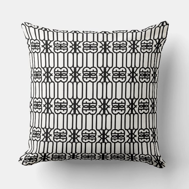 Cojín Decorativo Elegante negro y blanco (Anverso)