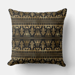 Cojín Decorativo Elegante negro y dorado Art Deco vintage de los añ