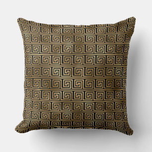 Cojín Decorativo Elegante negro y dorado Art Deco vintage de los añ