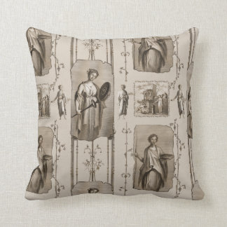 Cojín Decorativo Elegante Neutrales Sepia Toile de Jouy Clásico 