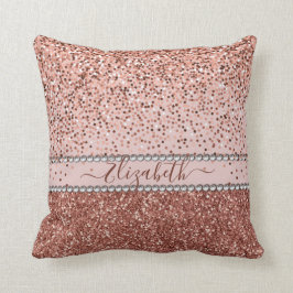 Cojín Decorativo Elegante nombre de Diamante de imitación del Purpu