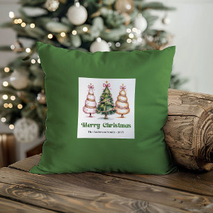 Cojín Decorativo Elegante Nombre de Navidad Personalizado con Patró