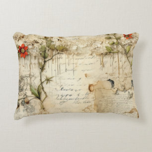 Cojín Decorativo Elegante nota de amor floral vintage