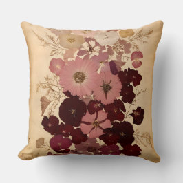 Cojín Decorativo Elegante Ombre De Flor Presionada Vintage