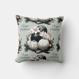 Cojín Decorativo Elegante ornamento negro beige de color verde de N