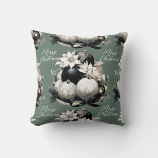 Cojín Decorativo Elegante ornamento negro beige de color verde de N