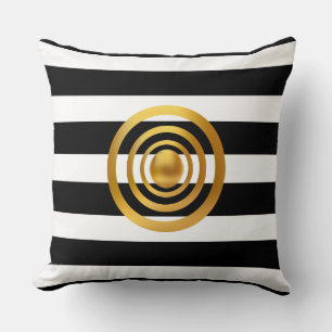 Cojín Decorativo Elegante oro, negro y blanco