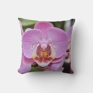 Cojín Decorativo Elegante Orquídea Rosa Floral Naturaleza Close-up 