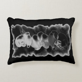 Cojín Decorativo Elegante orquídeas tropicales blancas negras flora