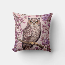 Cojín Decorativo Elegante Oveja Floral Púrpura