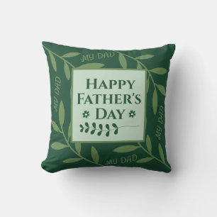 Cojín Decorativo Elegante Papá Botánico Verde Bosque