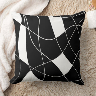 Cojín Decorativo Elegante patrón abstracto en negro y blanco