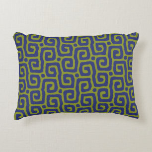 Cojín Decorativo Elegante patrón abstracto verde y azul