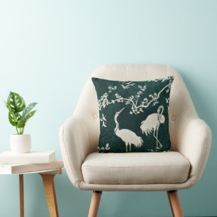 Cojín Decorativo Elegante patrón artístico de grullas Aves de gru
