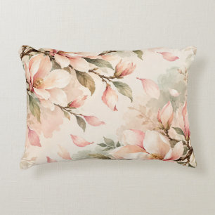 Cojín Decorativo Elegante patrón botánico de flor de magnolia