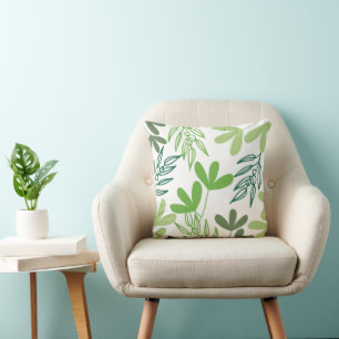 Cojín Decorativo Elegante patrón botánico verde