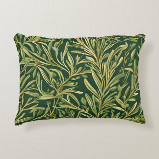 Cojín Decorativo Elegante patrón botánico verde de follaje vintage