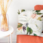 Cojín Decorativo Elegante patrón botánico vintage<br><div class="desc">Aceite artístico de estilo vintage elegante sobre almohada de lona floral botánica.</div>