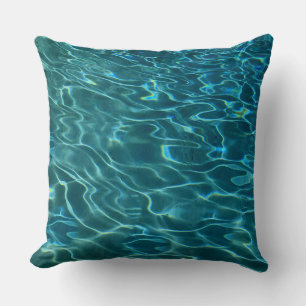 Cojín Decorativo Elegante patrón de agua azul turquesa olas de océa