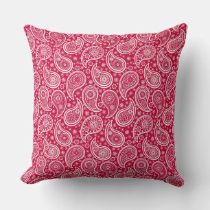 Cojín Decorativo Elegante patrón de cachemira rojo