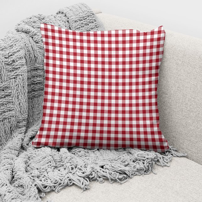 Cojín Decorativo Elegante patrón de cheques de Gingham rojos (Subido por el creador)