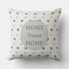Cojín Decorativo Elegante patrón de corazón plateado y gris