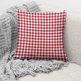 Cojín Decorativo Elegante patrón de cuadros gingham rojos