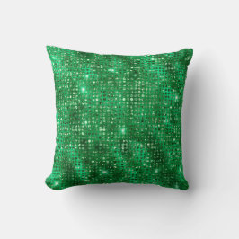 Cojín Decorativo Elegante patrón de diamantes estampado verde esmer