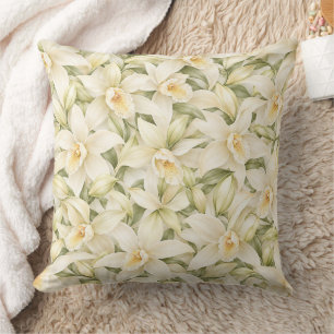 Cojín Decorativo Elegante patrón de flor de vainilla