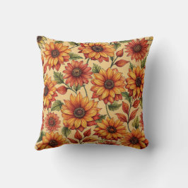 Cojín Decorativo Elegante Patrón De Girasol Moderno Y Colorido