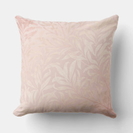 Cojín Decorativo Elegante patrón de hoja rosa plateado