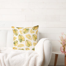 Elegante patrón de hojas de Monstera y palmera