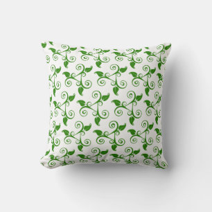 Cojín Decorativo Elegante patrón de hojas verdes tropicales sobre b