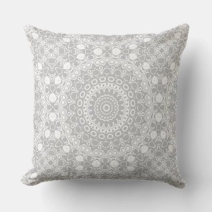 Cojín Decorativo Elegante patrón de mandala de plata