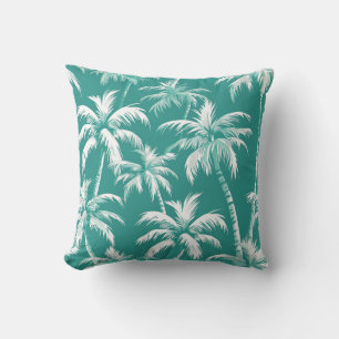Cojín Decorativo Elegante patrón de palma costera Diseño tropical a