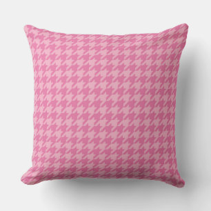 Cojín Decorativo Elegante patrón de pata de gallo rosa