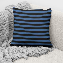 Cojín Decorativo Elegante patrón de rayas azul negro