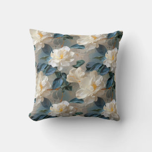 Cojín Decorativo Elegante patrón floral de Gardenia