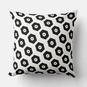 Cojín Decorativo Elegante patrón geométrico blanco y negro
