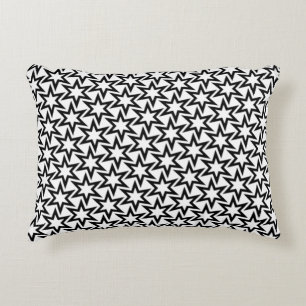 Cojín Decorativo Elegante patrón geométrico de estrella en blanco y