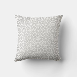 Cojín Decorativo Elegante patrón geométrico marroquí gris