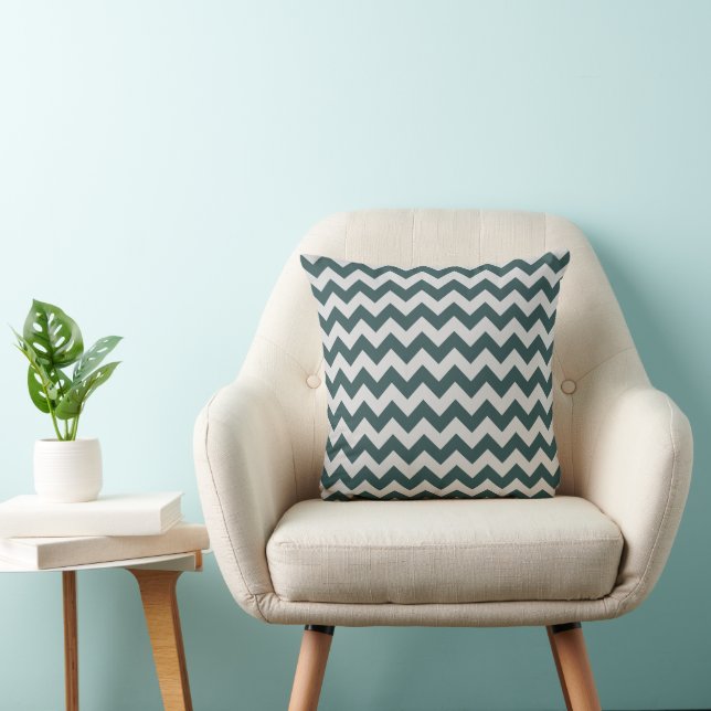 Cojín Decorativo Elegante patrón rayado de Chevron gris (Silla)