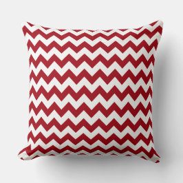 Cojín Decorativo Elegante patrón rayado de Chevron rojo