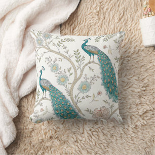 Cojín Decorativo Elegante Pavón Floral Vintage (4)
