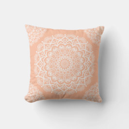 Cojín Decorativo Elegante Peach Boho Mandala