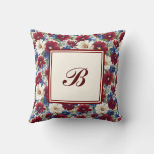 Cojín Decorativo Elegante Personalizado Chic Romántico Floral con E