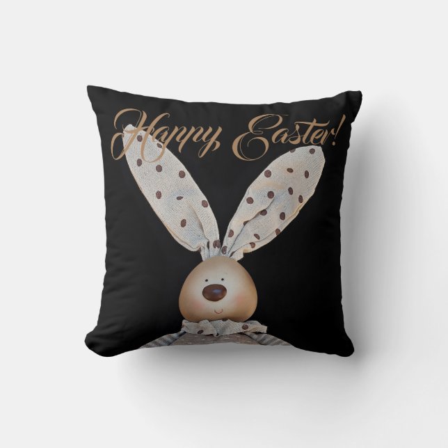 Cojín Decorativo Elegante Personalizado conejo de Pascua (Anverso)