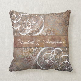 Cojín Decorativo Elegante Personalizado de Damasco toscano regalo B
